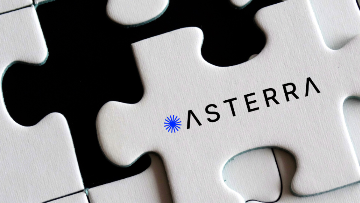 ASTERRA logo displayed on a white puzzle piece symbolizing partnership integration.